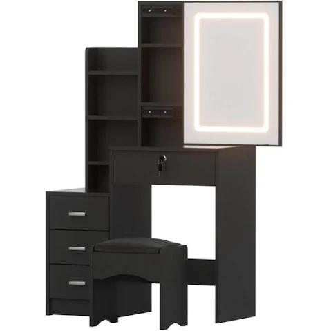Artiss Vanity Dressing LED Table Set - Black