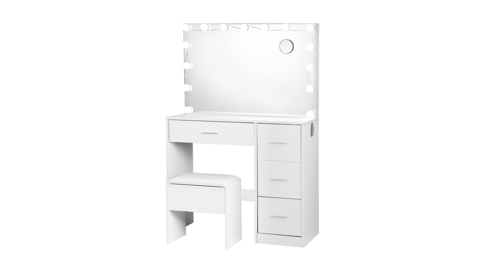 Artiss Darcy 15 LED Dressing Table Set with Stool - White