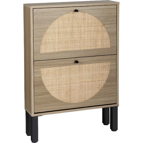 Artiss 6 Pairs Shoe Cabinet 2-Drawer Rattan
