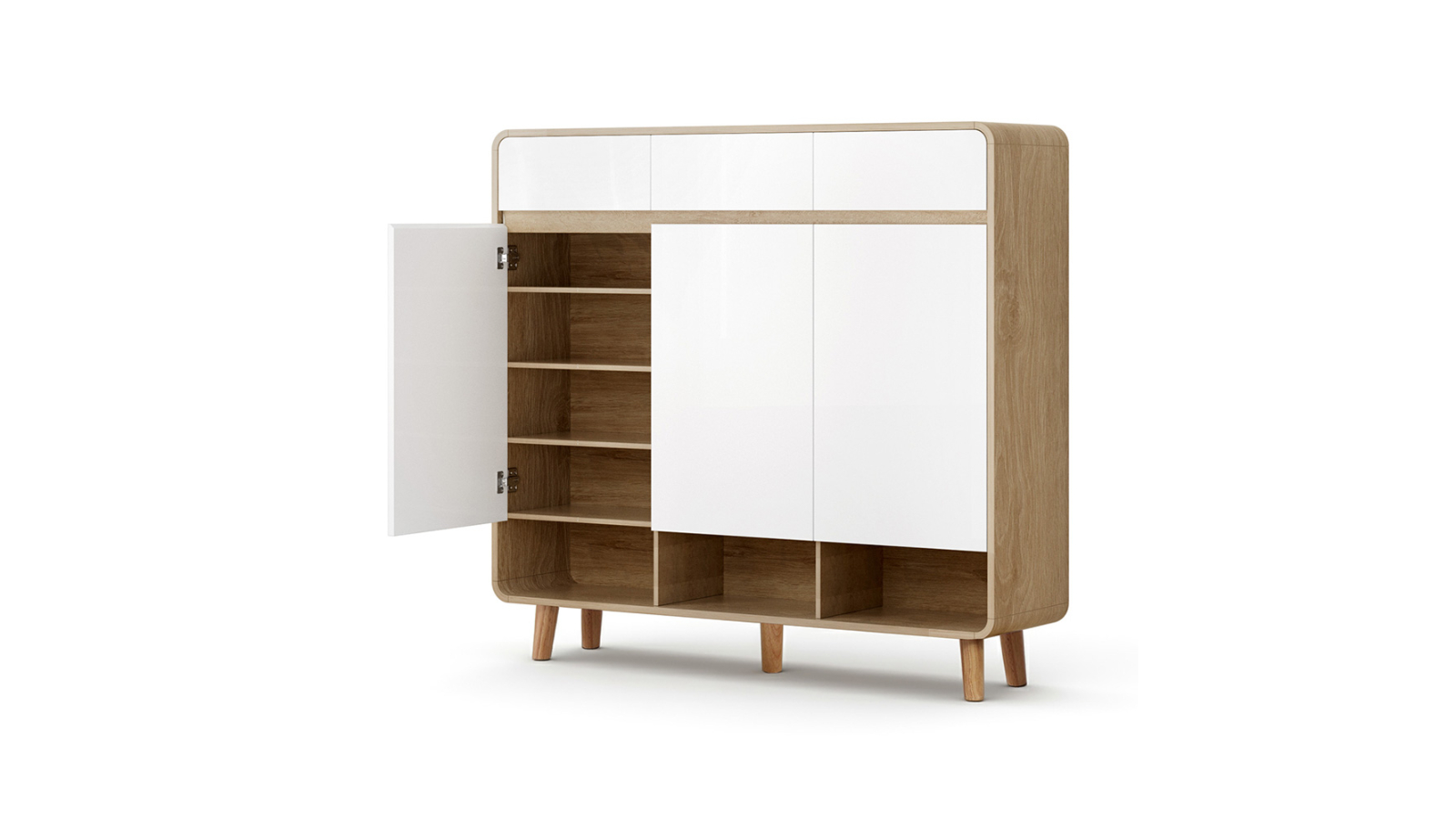 Artiss 25 Pairs Shoe Rack Cabinet Storage Cupboard - Pine/White