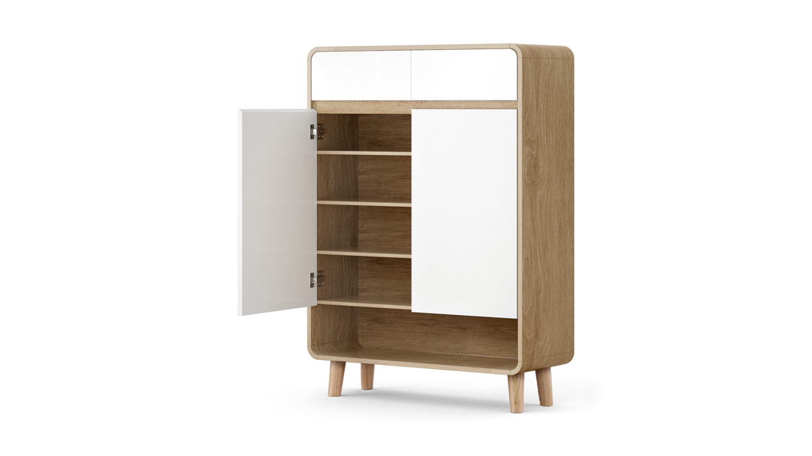 Artiss 20 Pairs Shoe Rack Cabinet Storage Cupboard - Pine/White