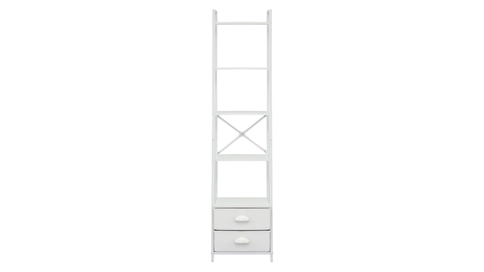 Artiss 5-Tier Bookshelf Ladder Bookcase with Fabric Drawer - White