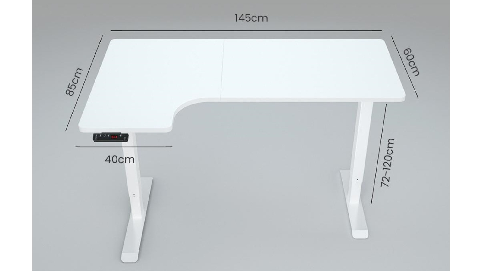 Fortia 72120cm Adjustable Height Dual Electric Motor LeftHand Sided L