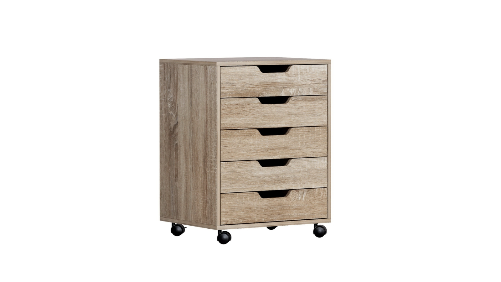 Artiss 5-Drawer Mobile Filing Cabinet - Beige