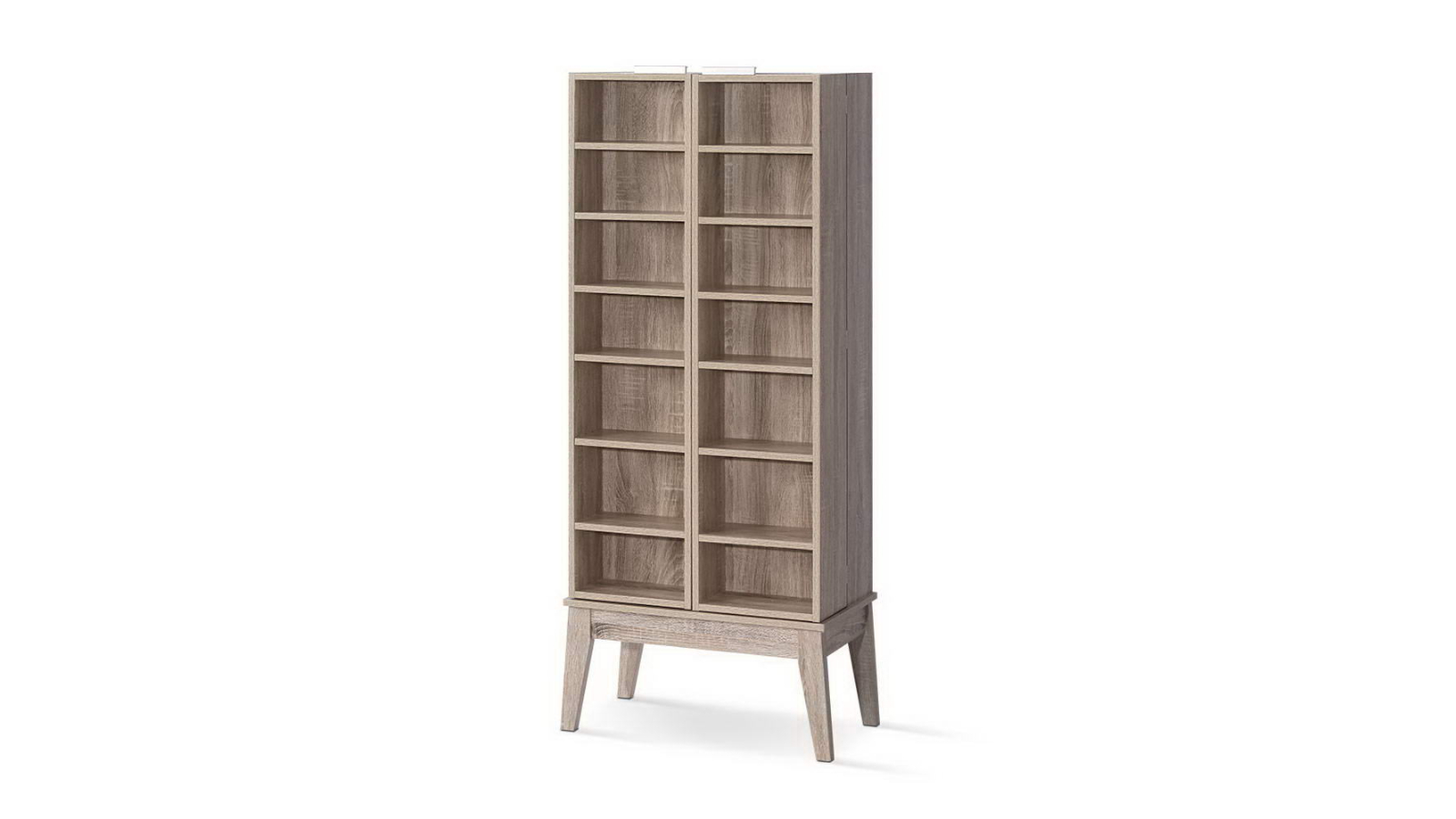 Artiss Folding Cabinet Media Storage Display Bluray Bookshelf Rack - Oak