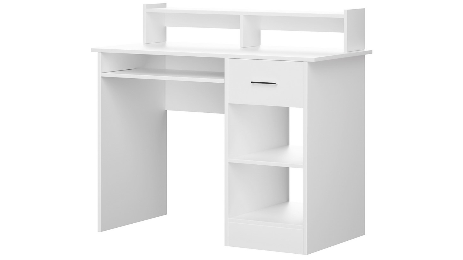 Artiss 100cm Computer Desk with Shelf Drawer Keyboard Tray - White