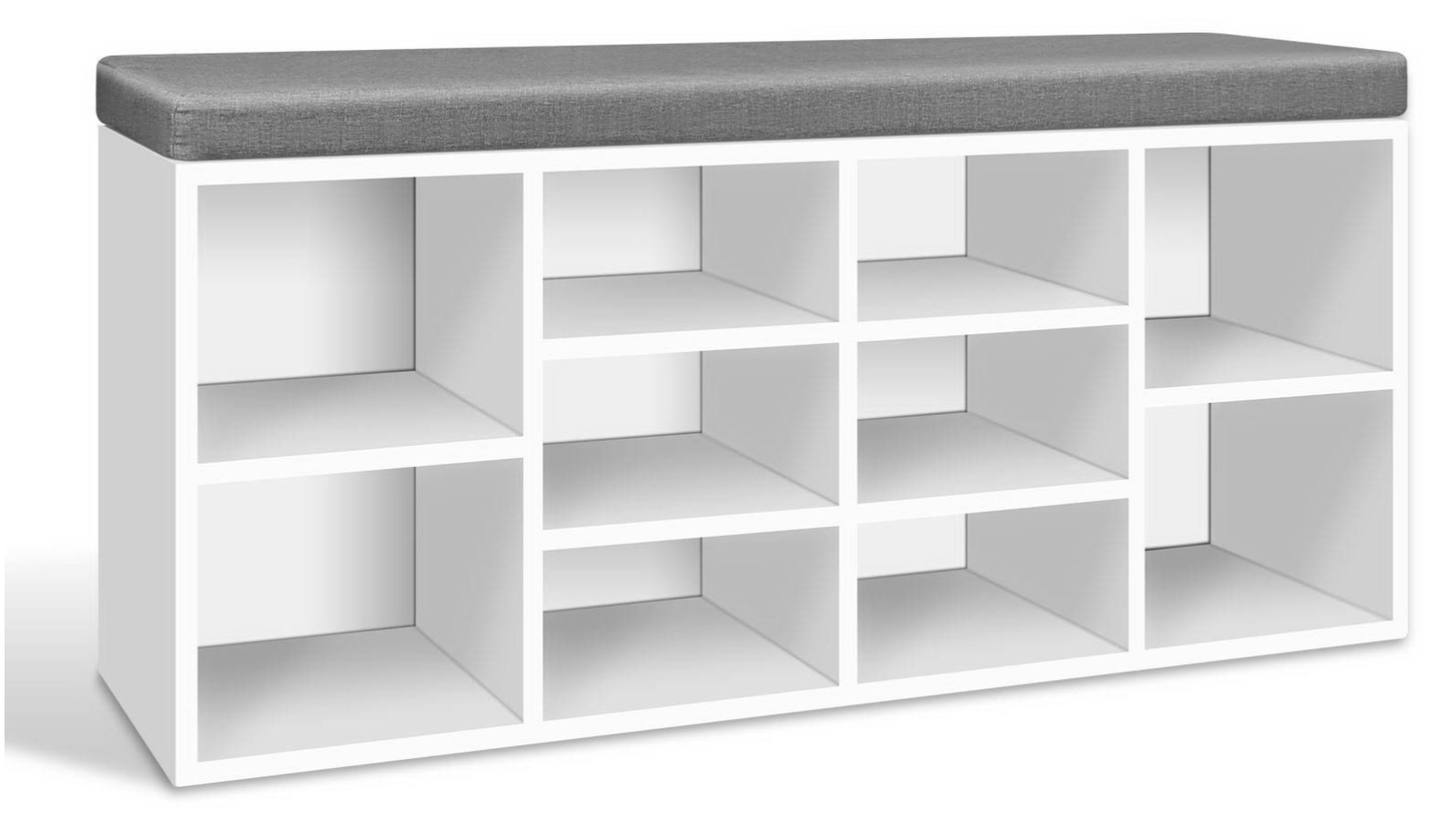 Artiss Fabric Bench Shoe Cube Storage White Harvey Norman