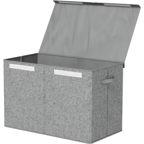 Keezi Large Toy Box Chest Storage with Flip-Top Lid - Grey