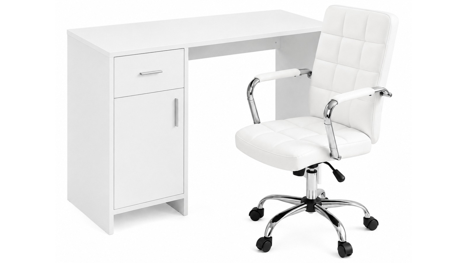 Artiss 100cm Office Desk and PU Leather Chair Set