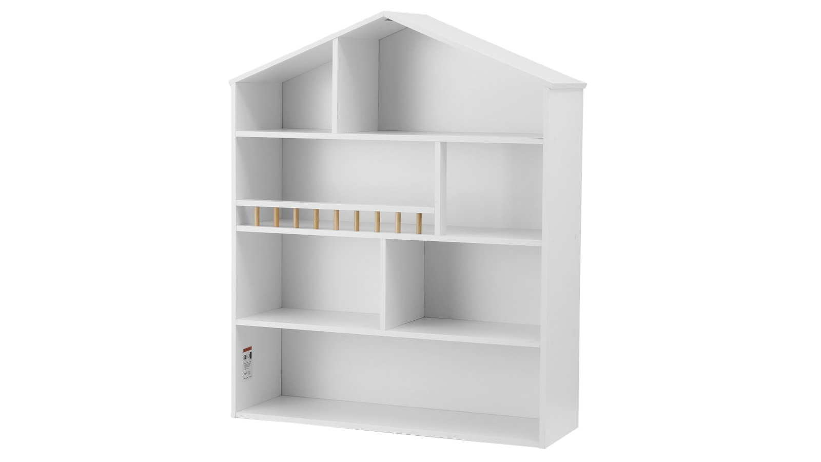 Keezi Kids 4-Tier Wooden Bookshelf Storage Cabinet - White