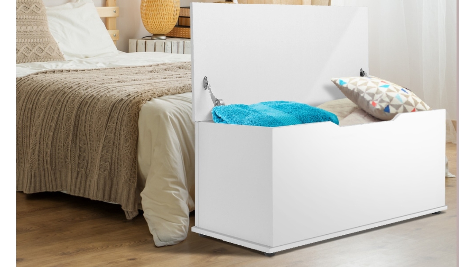 Keezi Storage Ottoman Blanket Box Harvey Norman