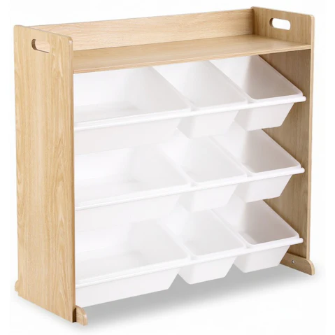 Keezi Kids 9-Bin Wooden Toy Box Organiser