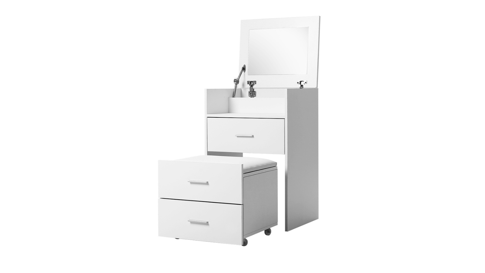 Artiss 2-in-1 Dressing Table and Stool Bedside Set - White