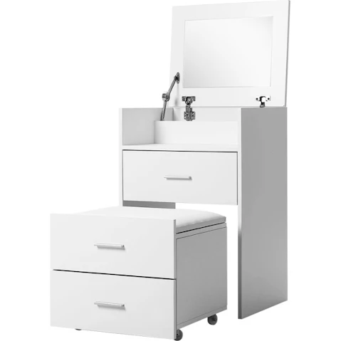Artiss 2-in-1 Dressing Table and Stool Bedside Set - White