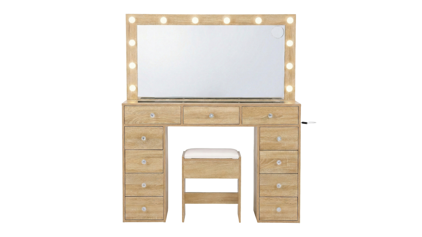 Artiss LED Dressing Table Vanity Set with Stool - Wood