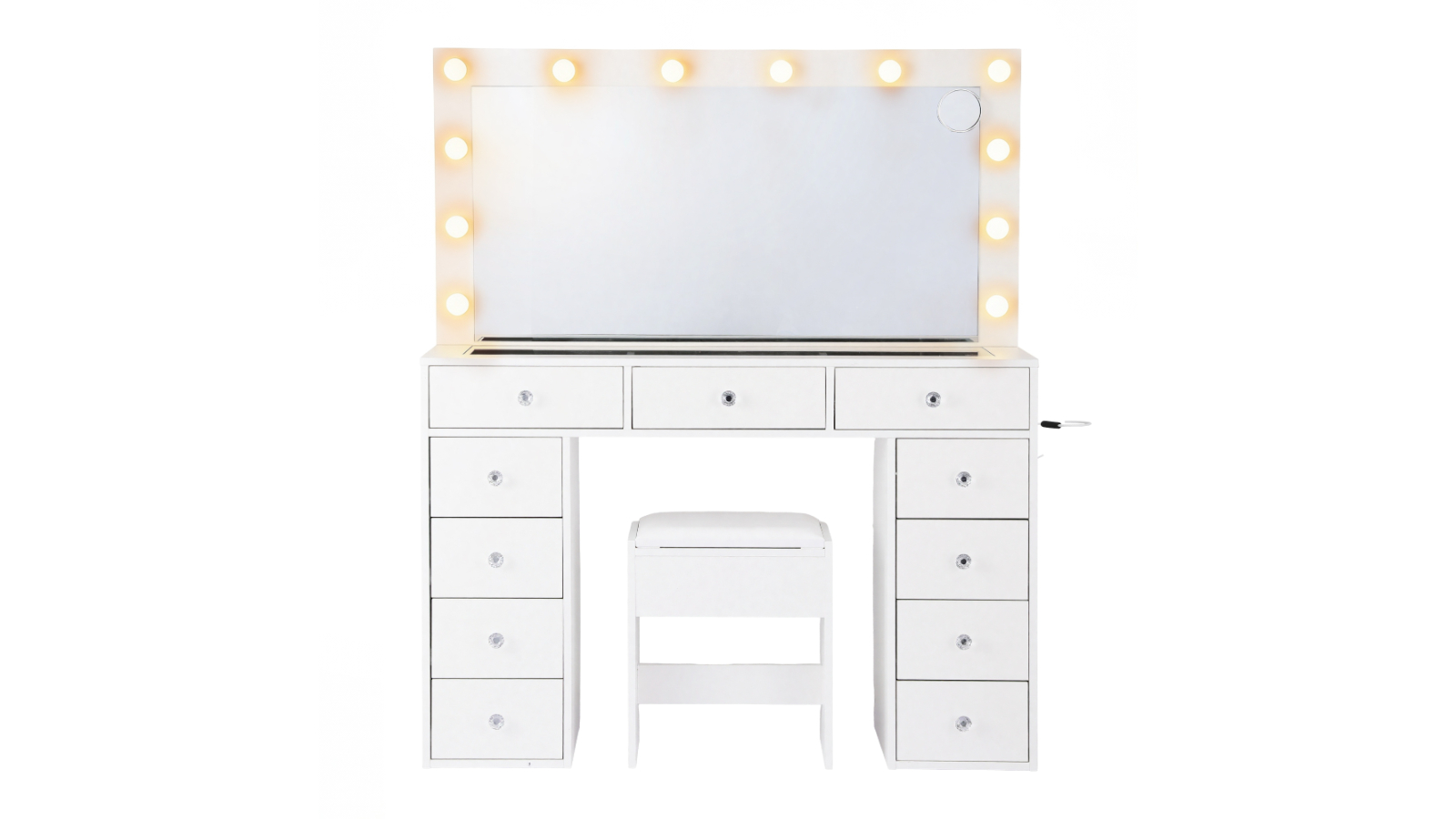 Artiss LED Dressing Table Vanity Set with Stool - White