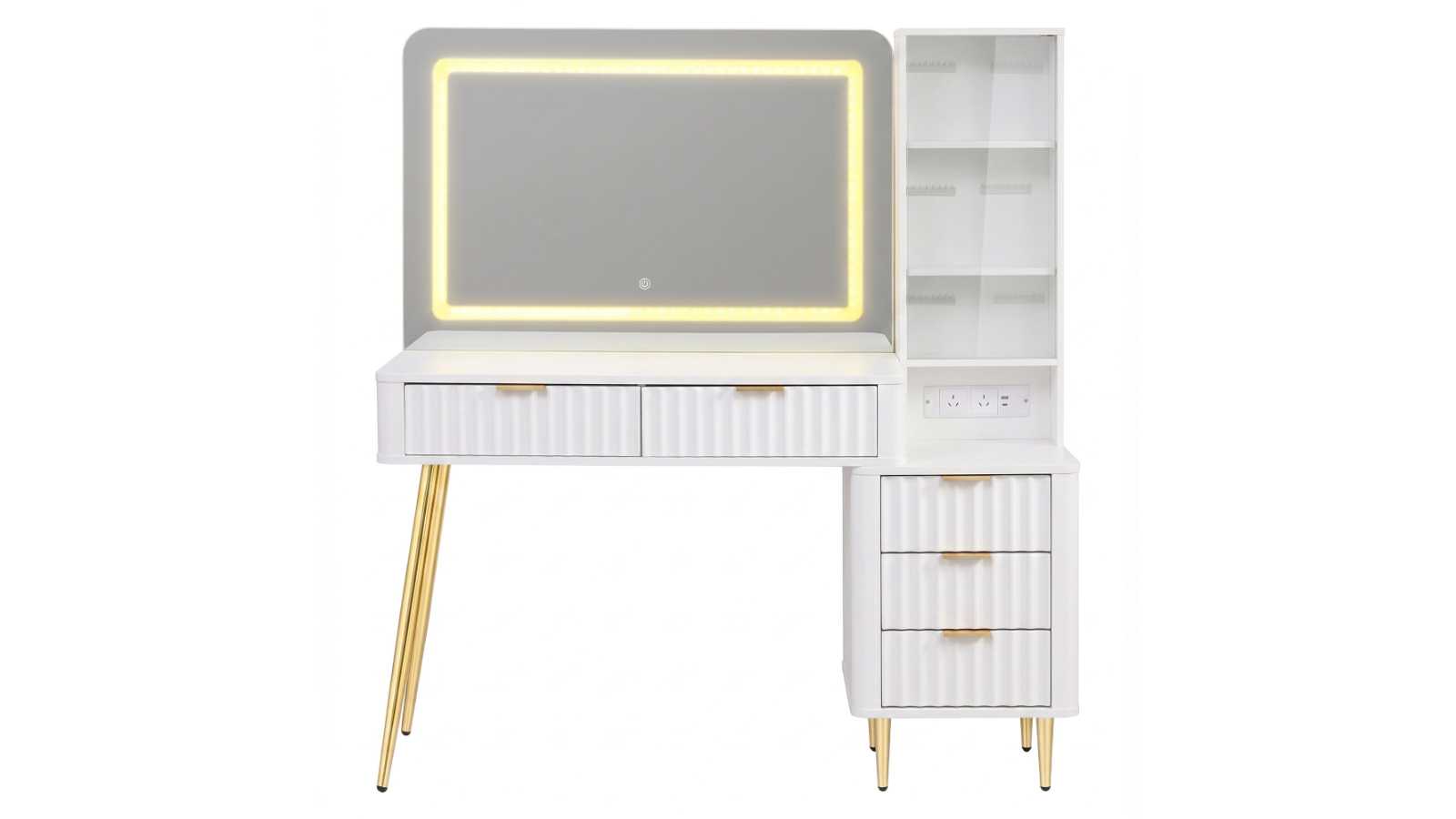 Artiss LED Vanity Desk Charging Station - White
