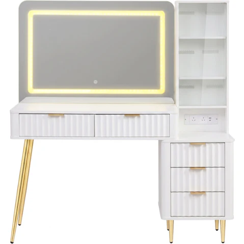 Artiss LED Vanity Desk Charging Station - White
