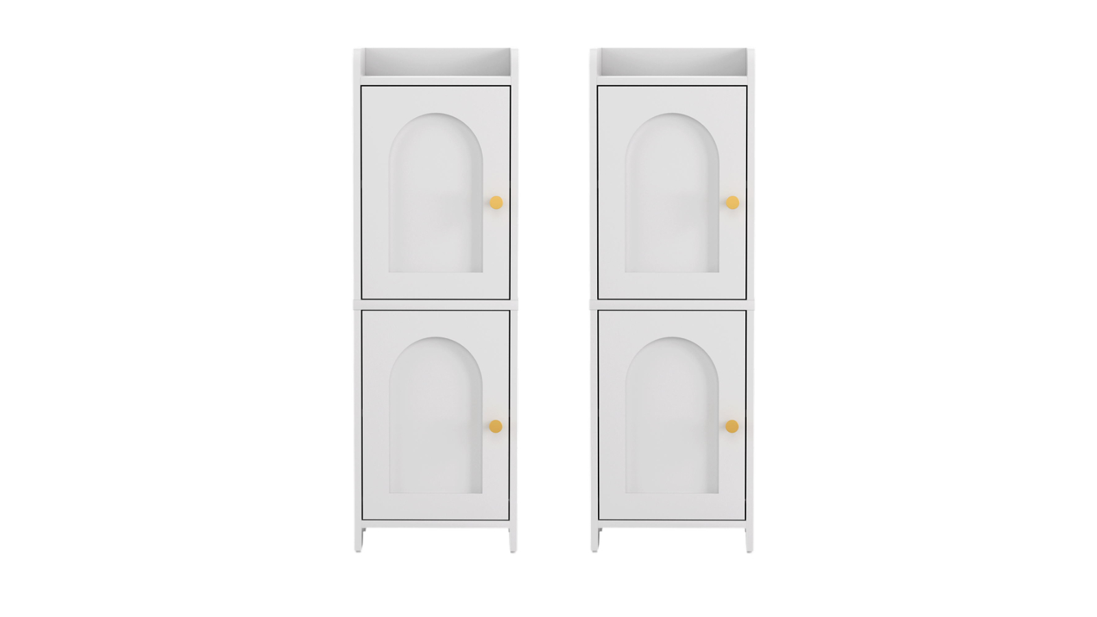 Artiss Set of 2 Adjustable Storage 2-Tier Slim Organizer Cabinet Bathroom Shelf - White