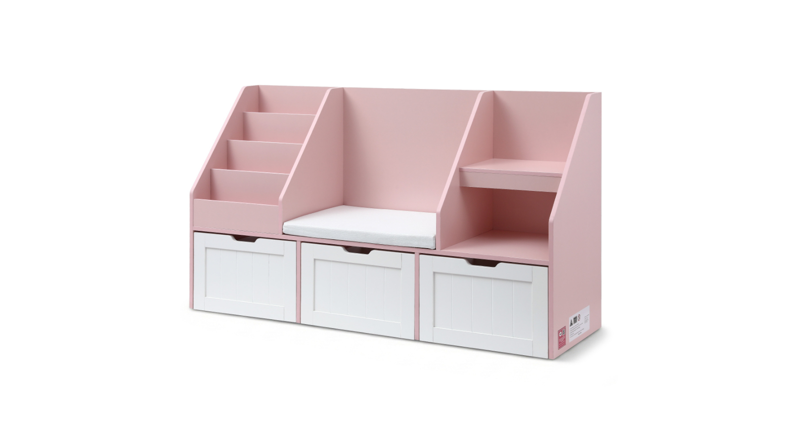 Keezi Kids Bookshelf and Toy Box Drawer - Pink