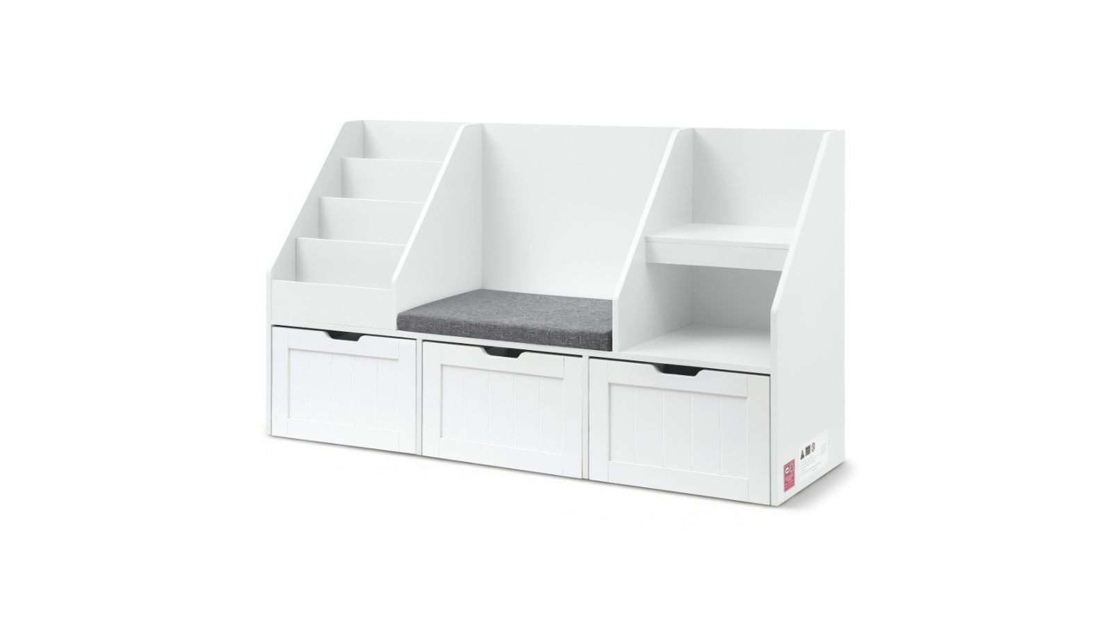 Keezi Kids Bookshelf and Toy Box Drawer - White