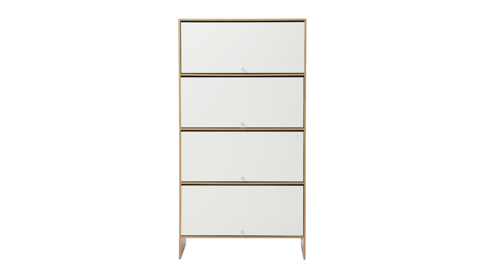 Artiss Adjustable Narrow Shoe Cabinet - White/Pine