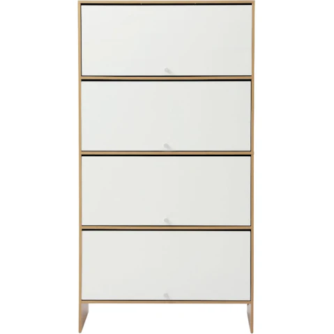 Artiss Adjustable Narrow Shoe Cabinet - White/Pine