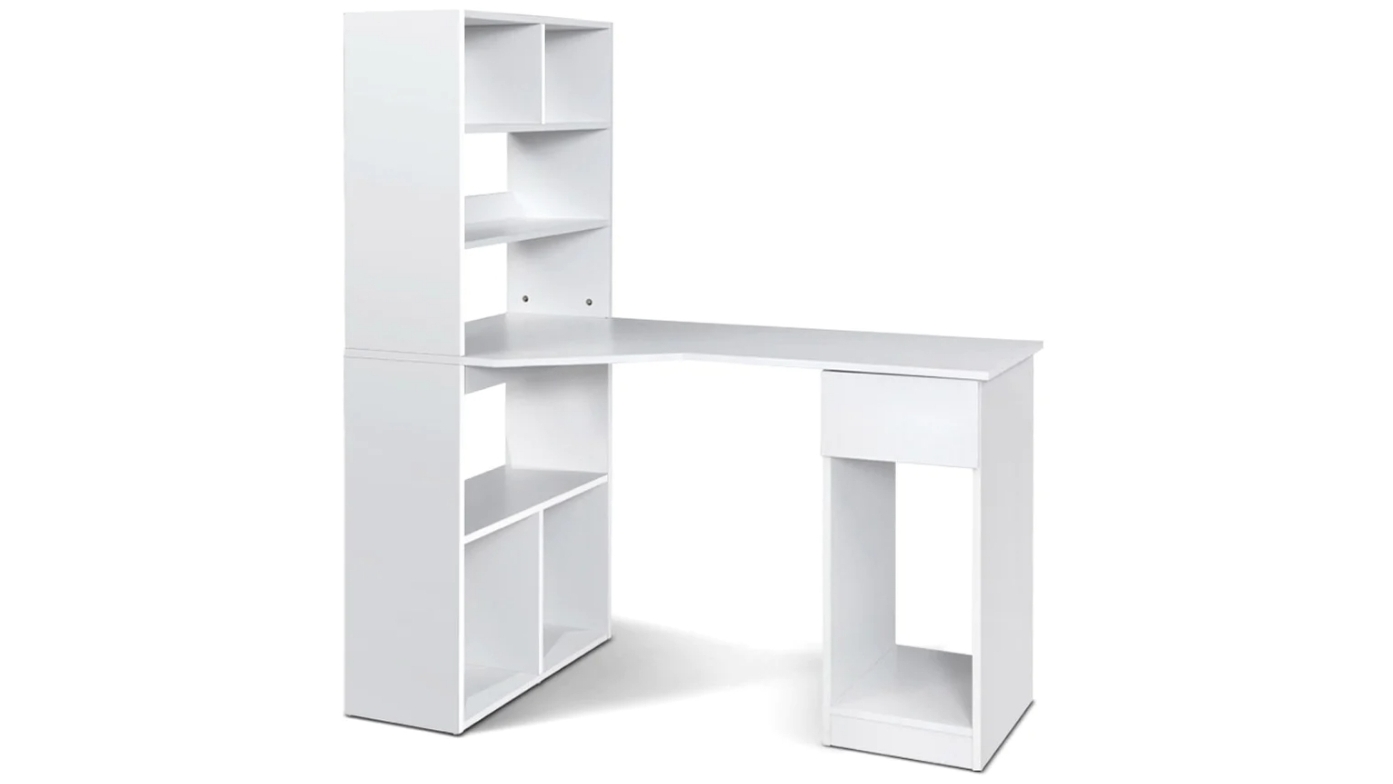 Artiss Computer Desk with Corner Shelf Harvey Norman