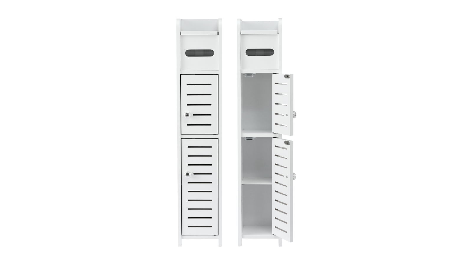 Artiss Set of 2 Storage 3-Tier Organizer Cabinet Toilet Paper Holder Bathroom Shelf - White