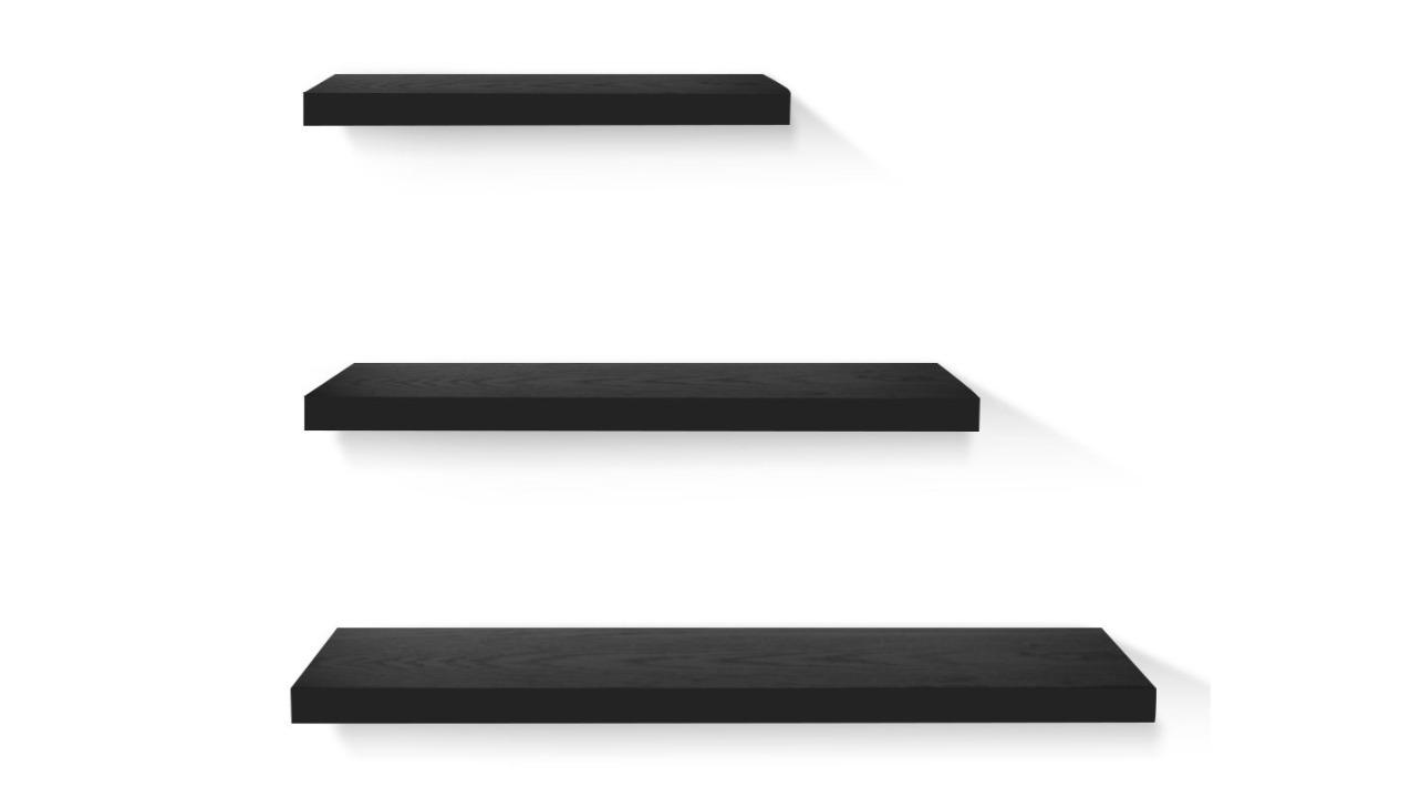 Artiss 3 Piece Floating Wall Shelves - Black