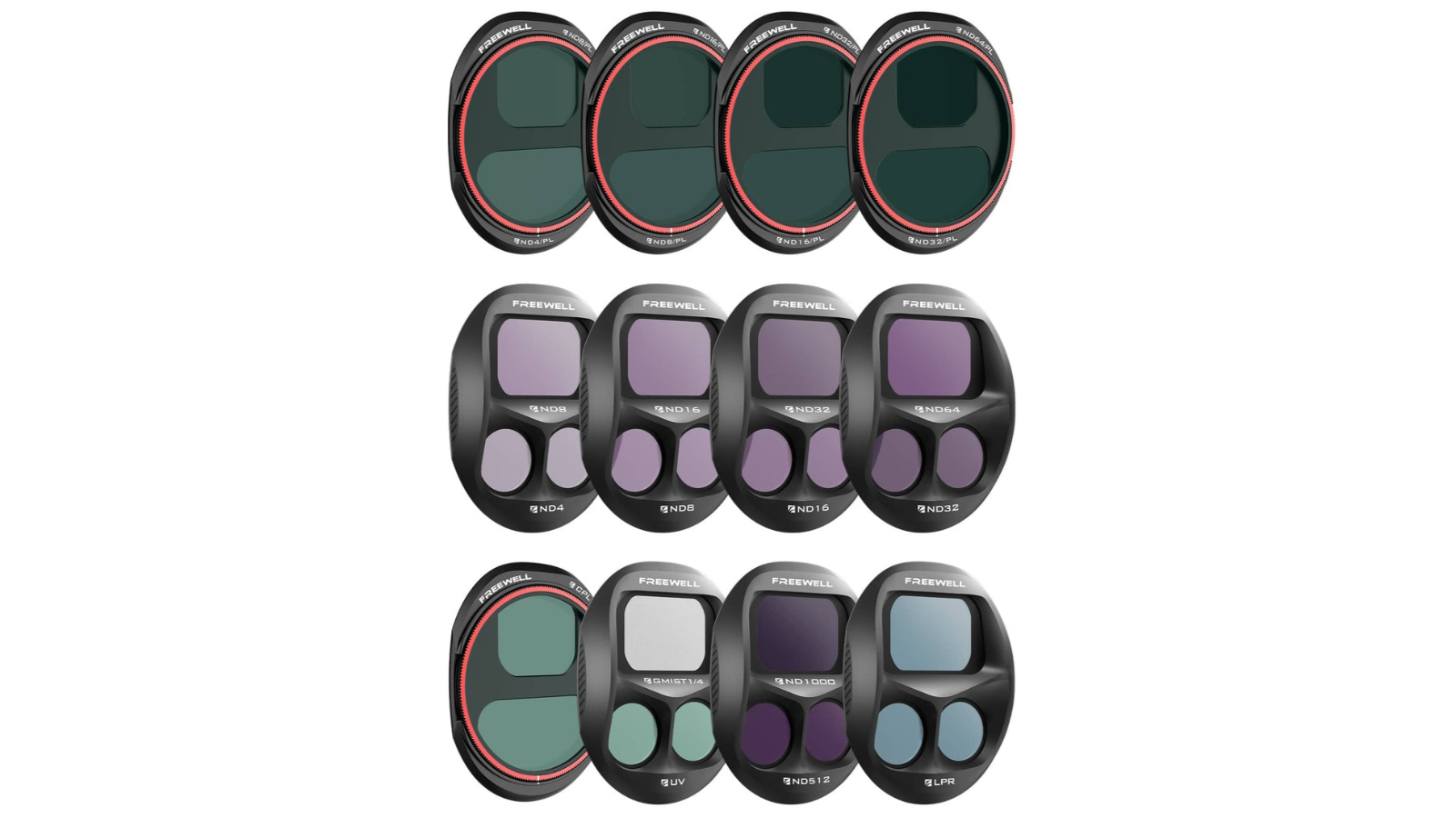 Freewell Pack of 12 Mega Split Filter Set for DJI Mavic 4 Pro