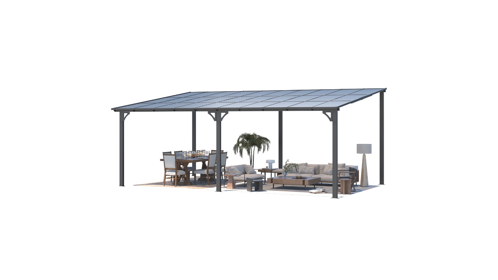 Oakory Patio Pergola Carport Outdoor Gazebo - 6 x 4m