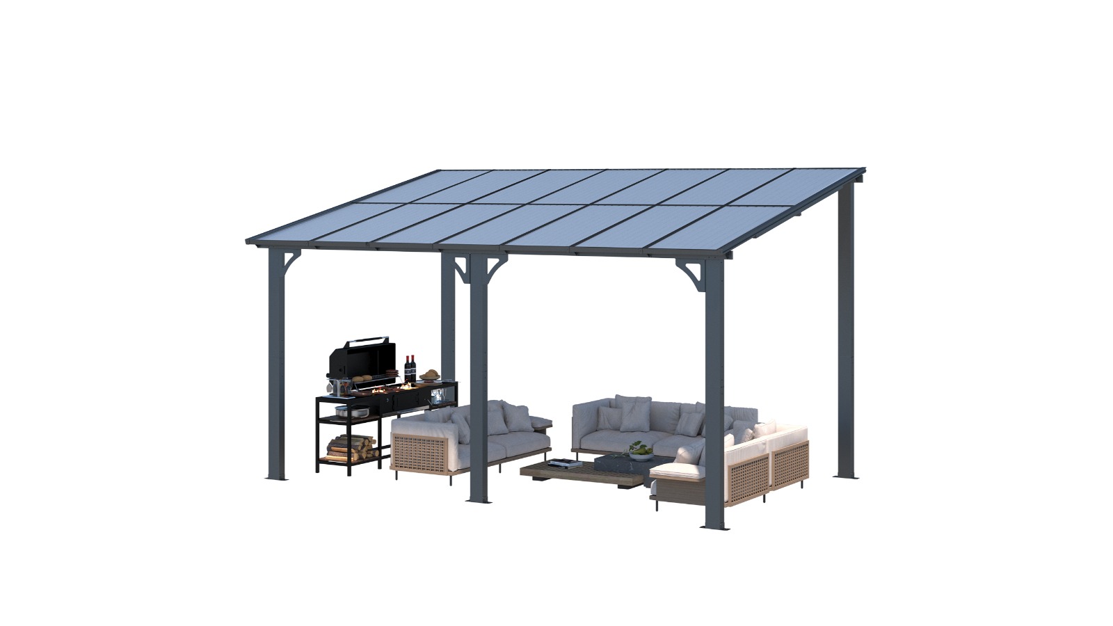 Oakory Patio Pergola Carport Outdoor Gazebo - 5.3 x 2.4m