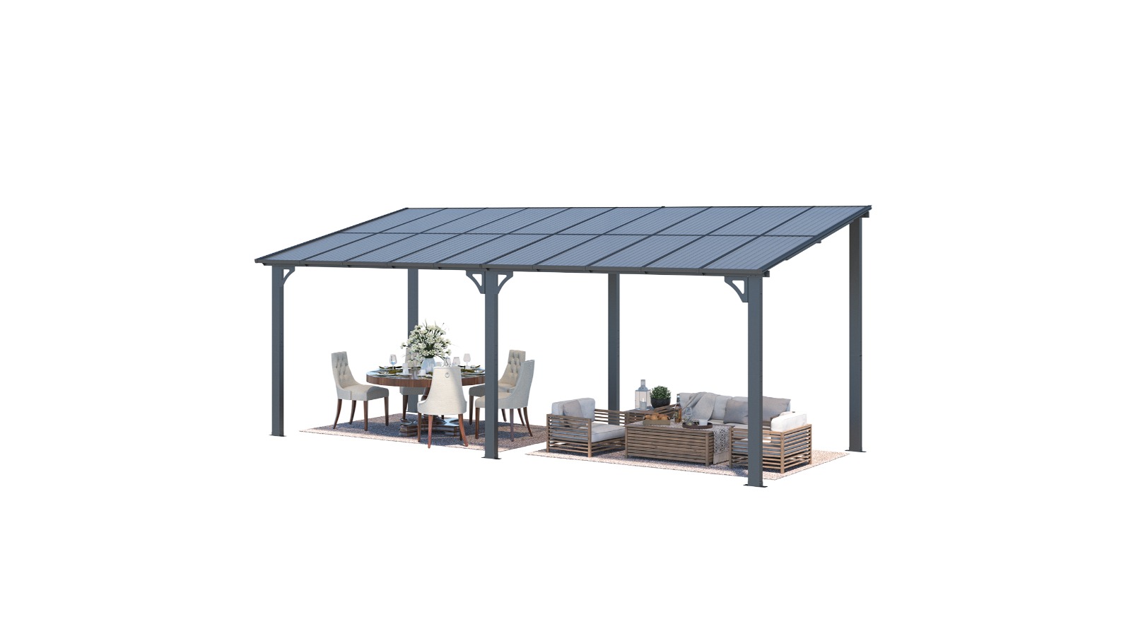 Oakory Patio Pergola Carport Outdoor Gazebo - 6 x 2.4m