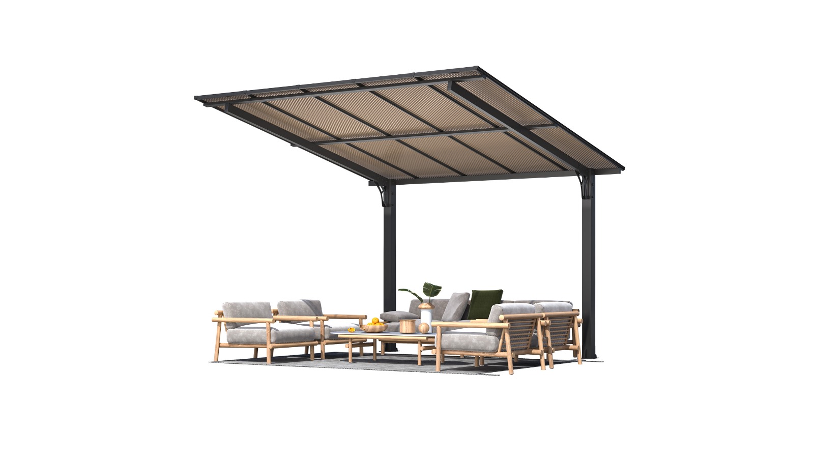 Oakory Patio Pergola Carport Outdoor Gazebo - 3 x 3m