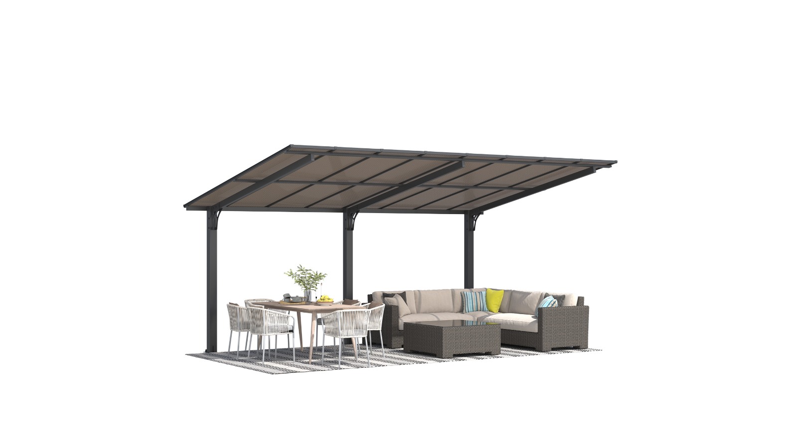 Oakory Patio Pergola Carport Outdoor Gazebo - 5 x 3m