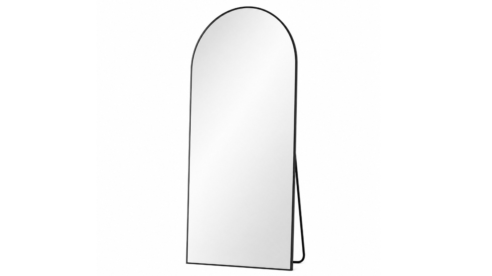 Oakory 180 x 80cm Large Arched Full Length Floor Standing Mirror - Black