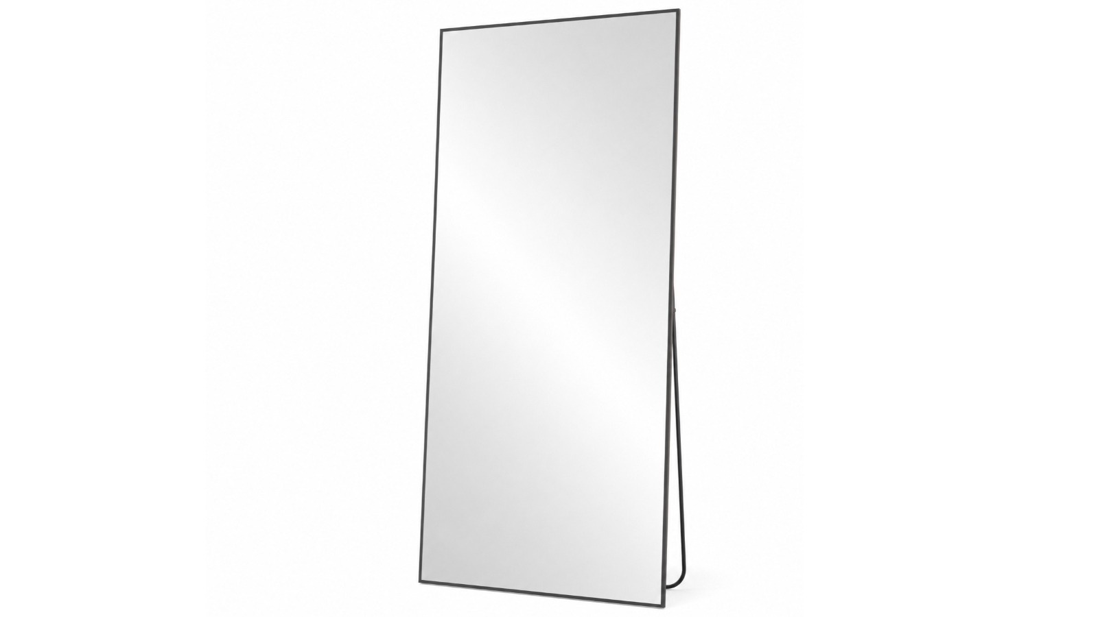 Oakory 180 x 80cm Large Full Length Rectangle Floor Standing Mirror - Black