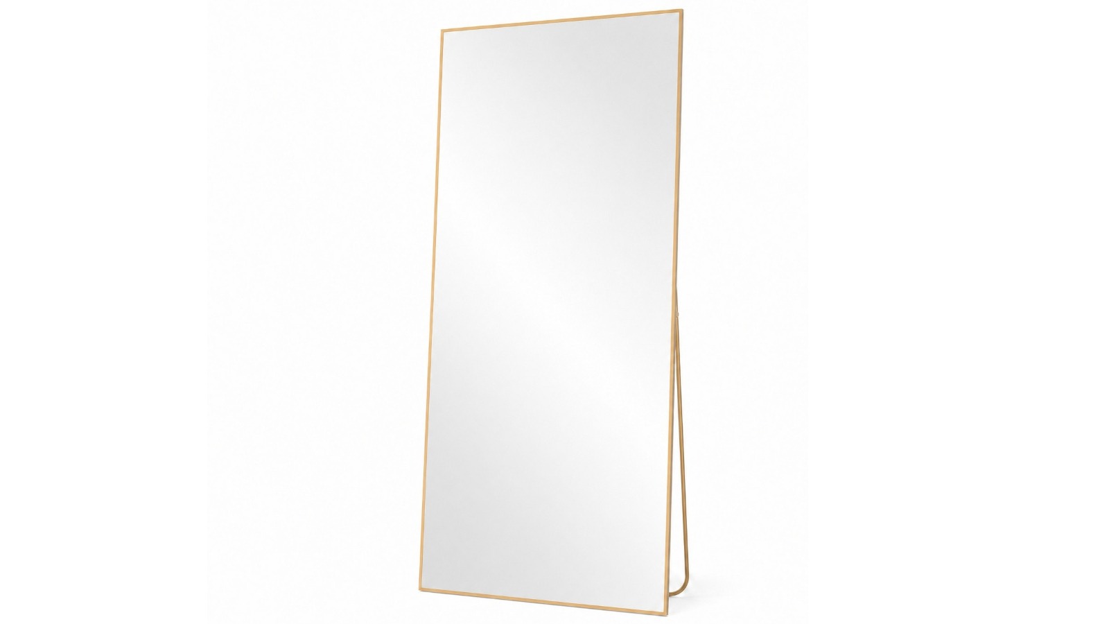 Oakory 180 x 80cm Large Full Length Rectangle Floor Standing Mirror - Gold
