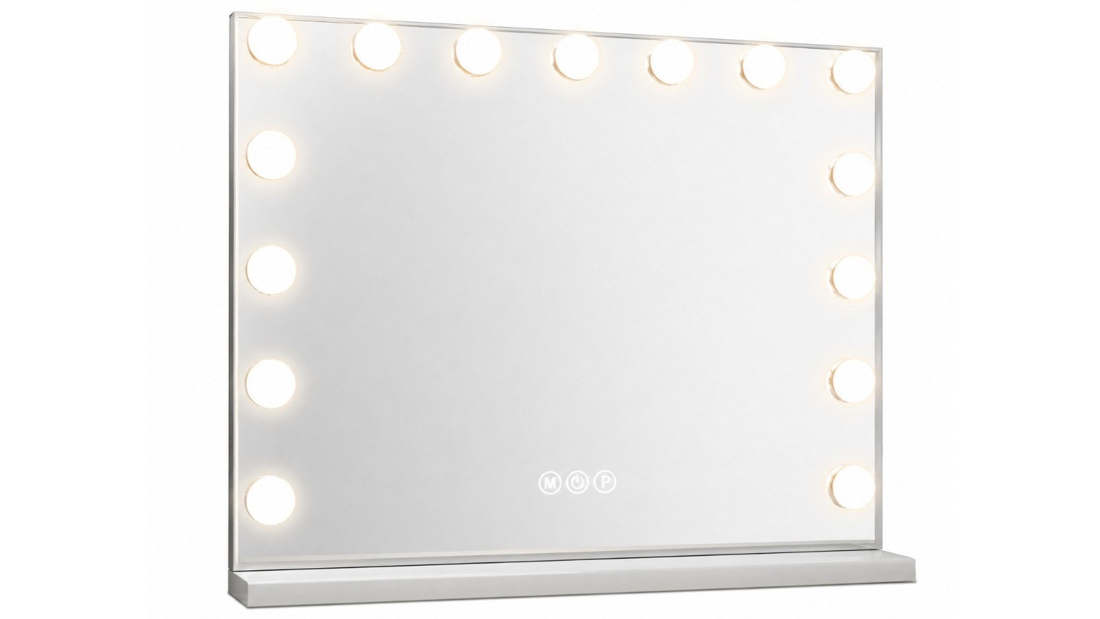 Oakory 58 x 46cm Tabletop Hollywood Makeup Mirror - White