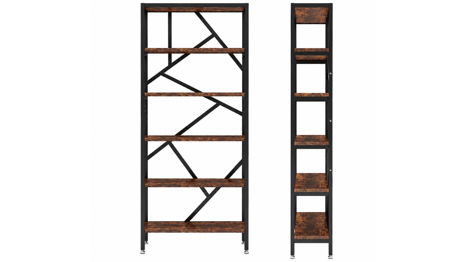 Oakory 6-Tier Industrial Bookshelf