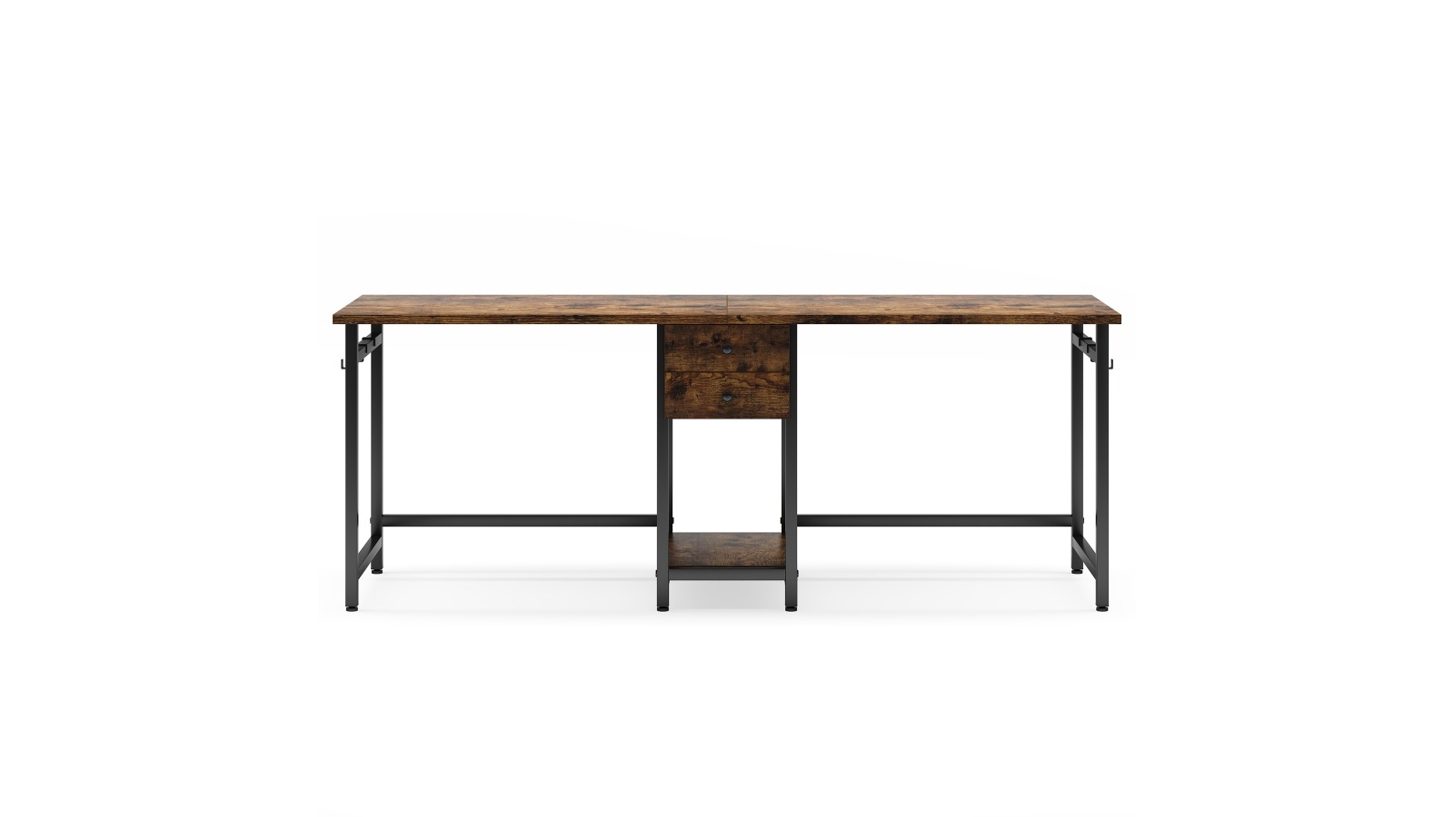 Oakory Two-Person Industrial Desk with Drawer