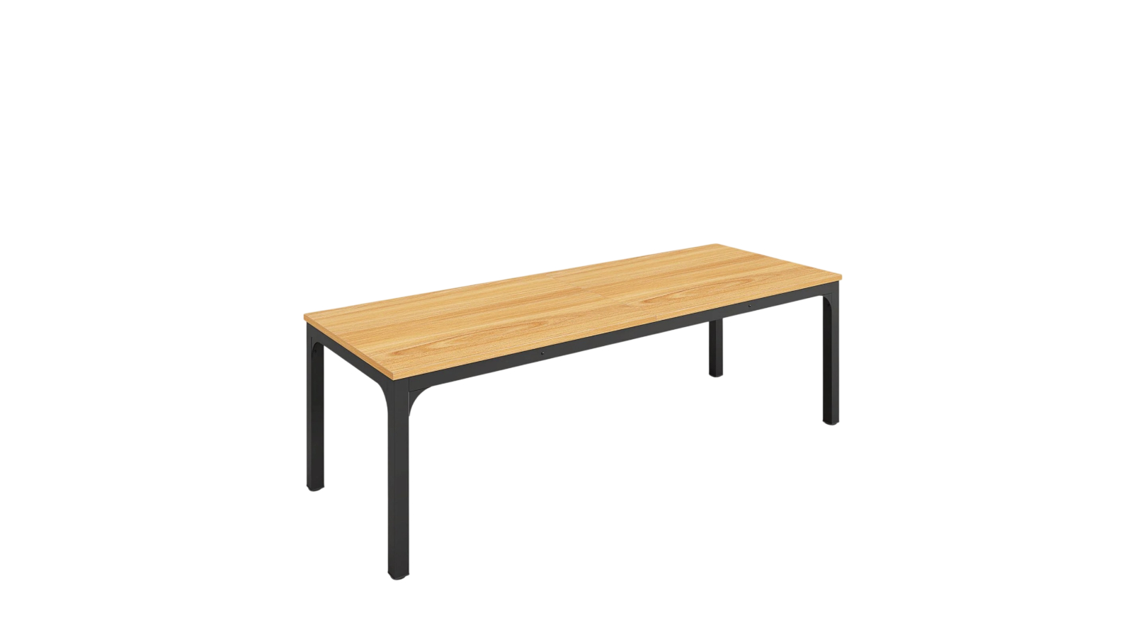 Oakory 200cm Home/Office 2-Person Metal Frame Desk - Black/Light Walnut