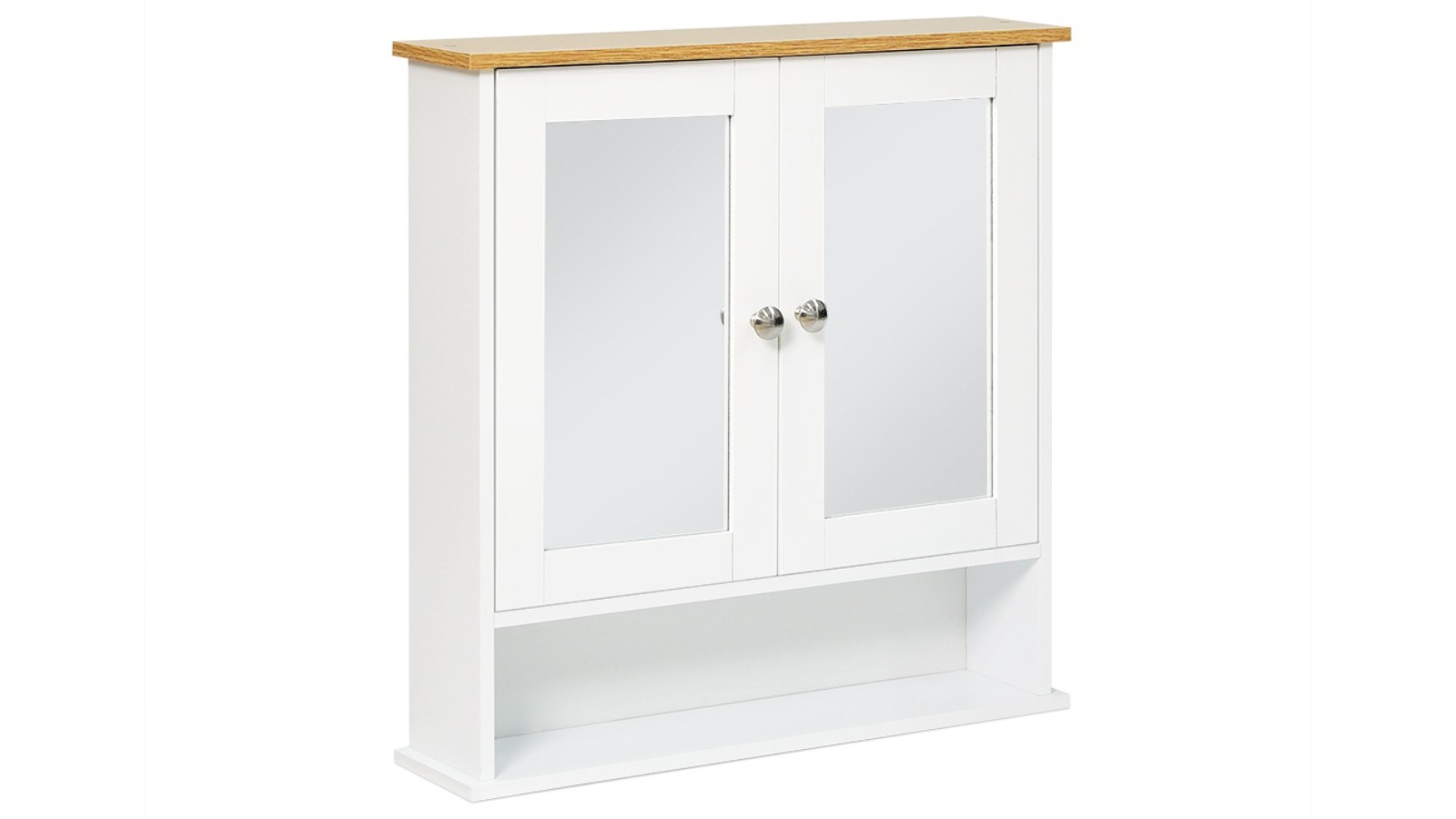 HelloFurniture Auston Double Door Mirrored Bathroom Cabinet