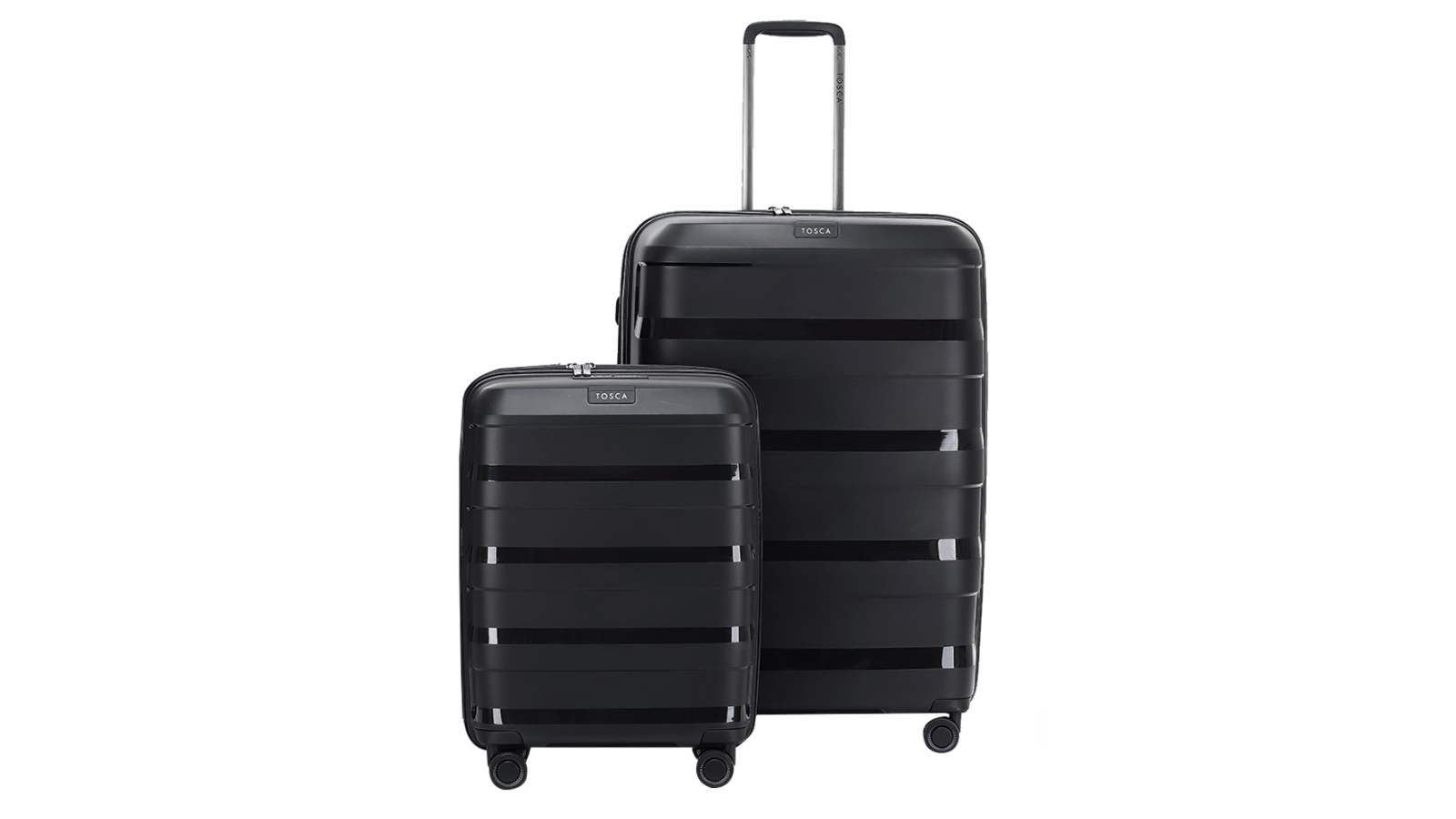 Tosca Comet Hard Case Trolley Suitcase/Luggage Combo - Black