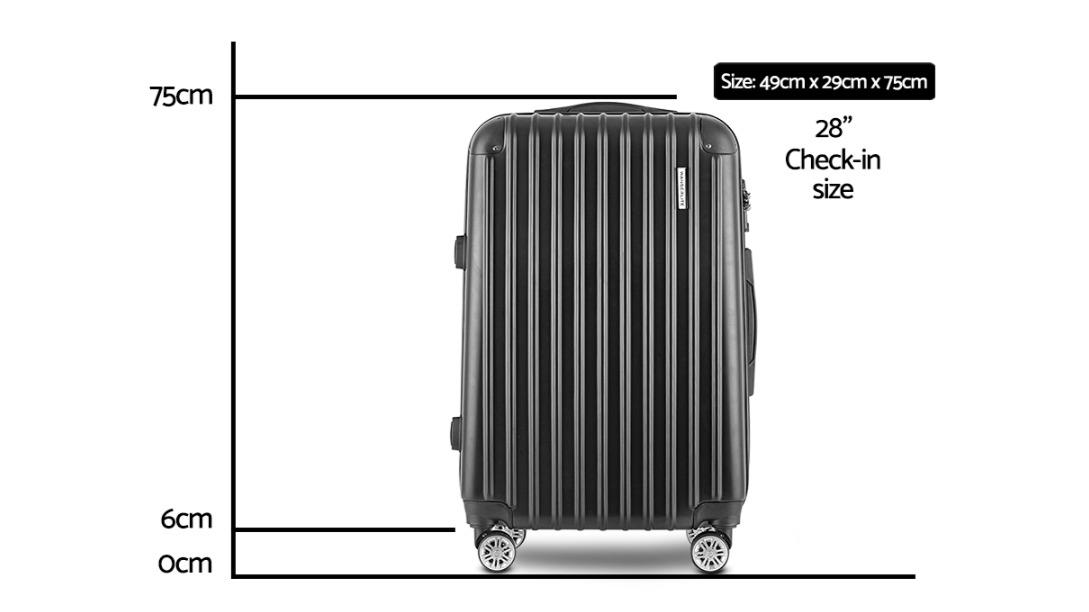 Wanderlite 28 inch Luggage Case Black Harvey Norman