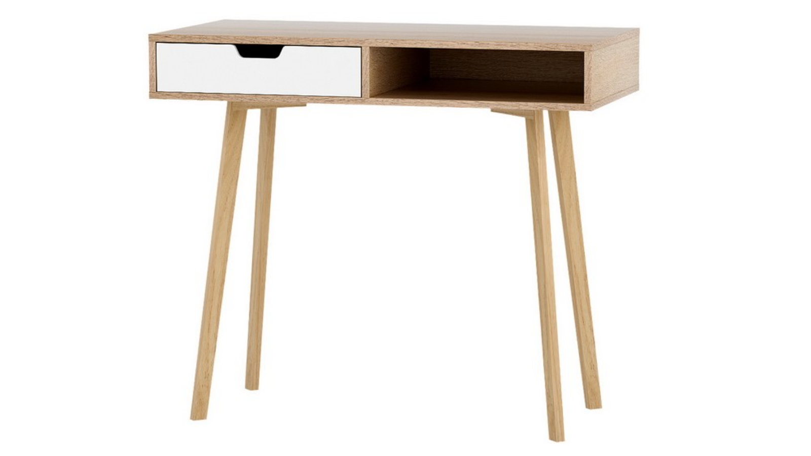 Artiss 90cm Computer Desk with Drawer Cabinet Shelf - Oak