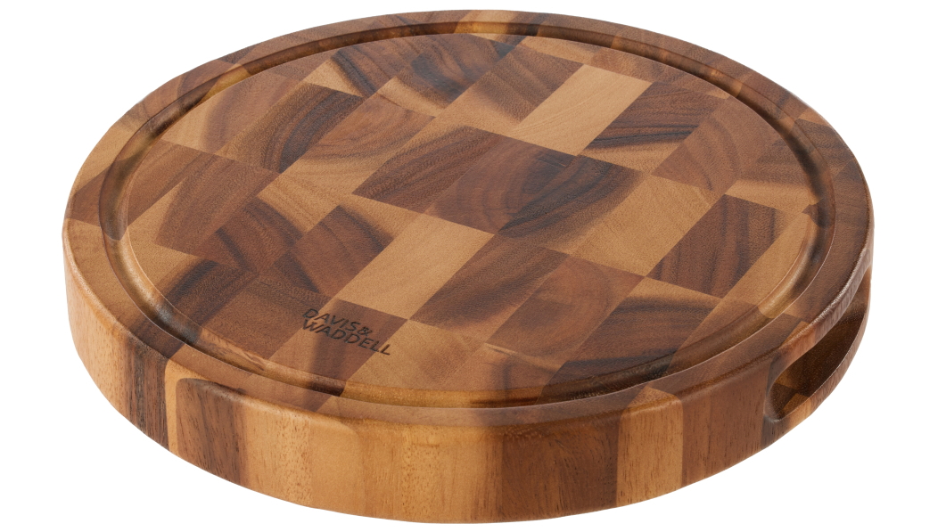 Davis and Waddell Round Acacia Wood End Grain Cut Board