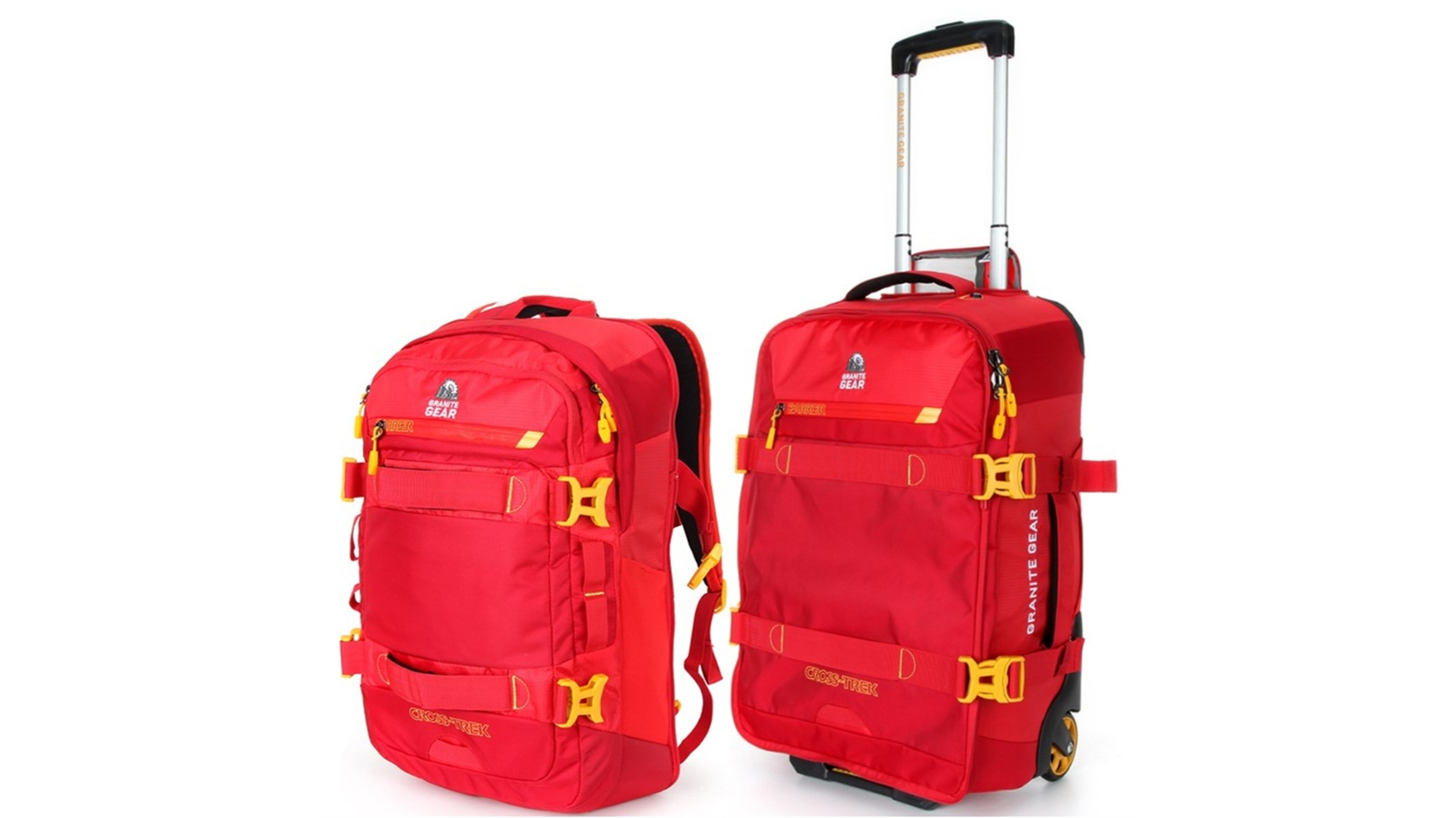 Granite Gear Set of 2 Wheeled Duffle with Suitcase Tote - Red