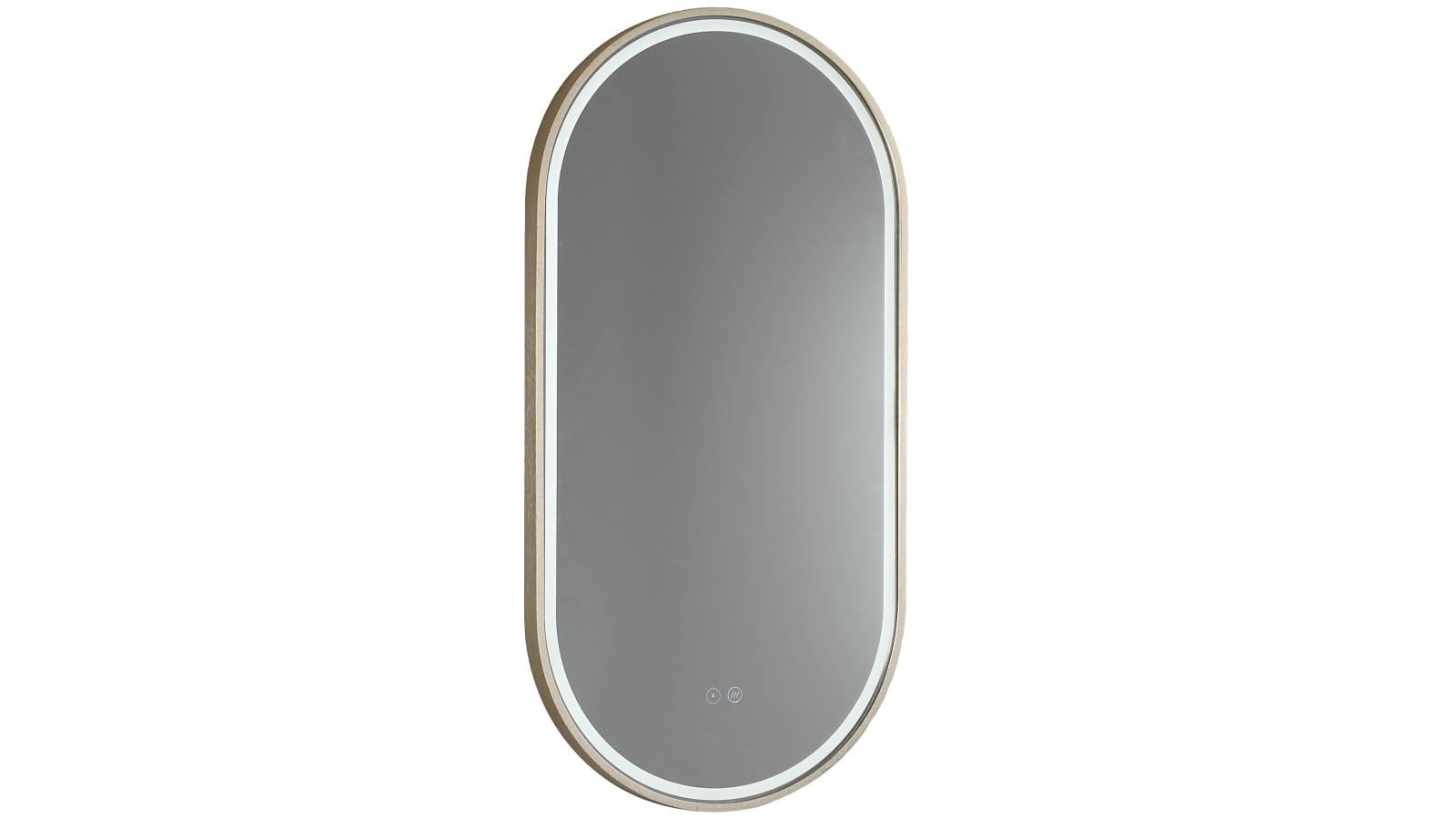 Remer Gatsby Aluminium Frame LED Mirror with Demister - Brushed Brass